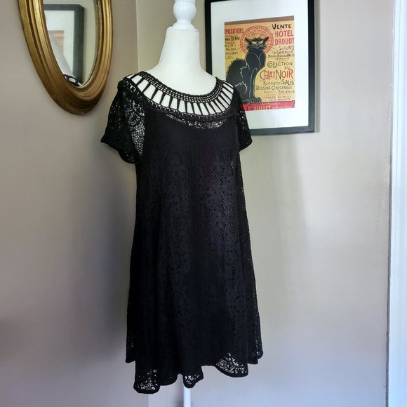 Free People RARE Holy Mountain Crochet Mini Dress Size Small EUC - Picture 8 of 16